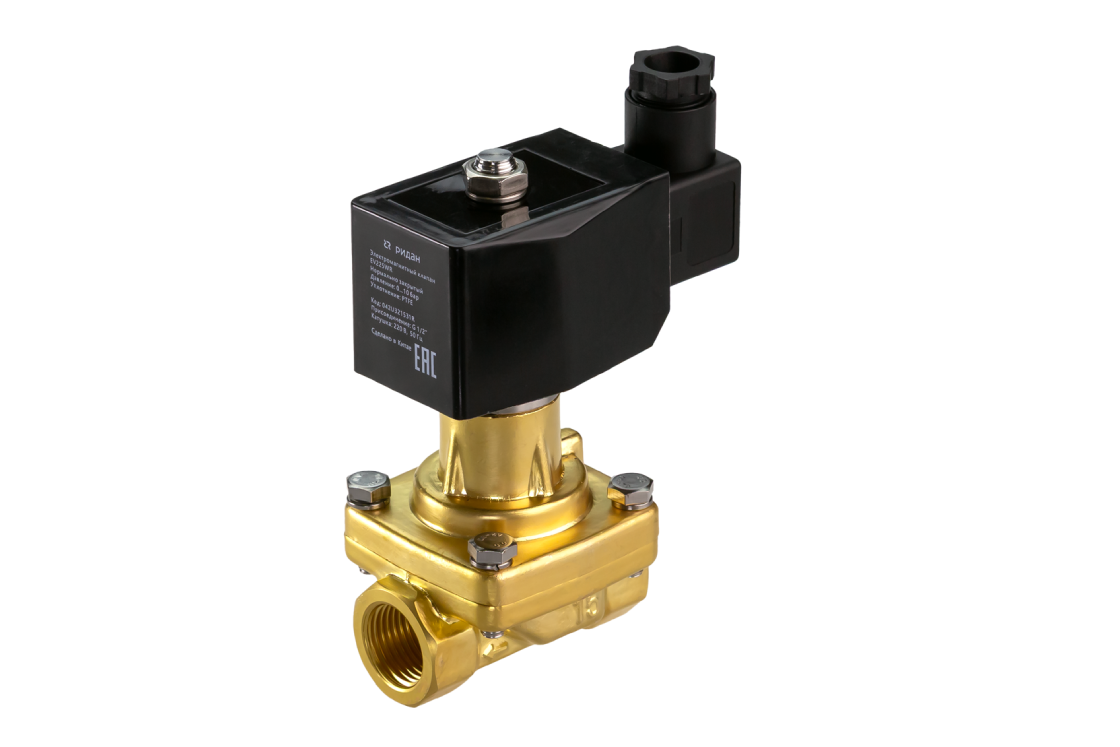 Ридан 042U320431R — Клапан электромагнитный EV225WR, G 1/4, PTFE, нормально закрытый, 0…4 бар, с катушкой 220В, 50 Гц